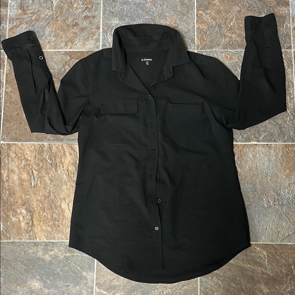 Van Heusen Black Casual Button Down Shirt Classic Design